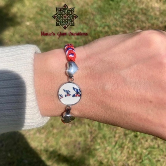 Women Patriot Bracelet-Adjustable Cuban Bracelet-Cuba Flag Colors - Cuban Pride - Picture 2 of 6